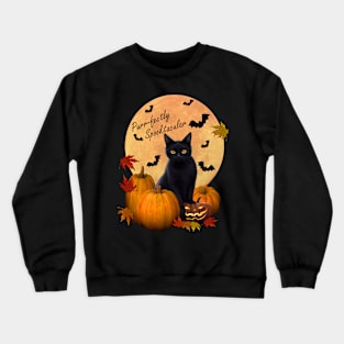 Black Cat Purr-Fectly Spooktacular Halloween Crewneck Sweatshirt
